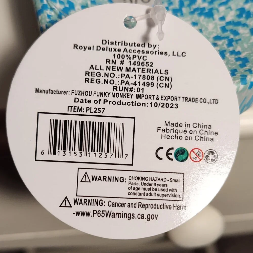 Sole Selection white, green & blue flip flop sandals, new with tags, sz. S (5/6) - Picture 5 of 5